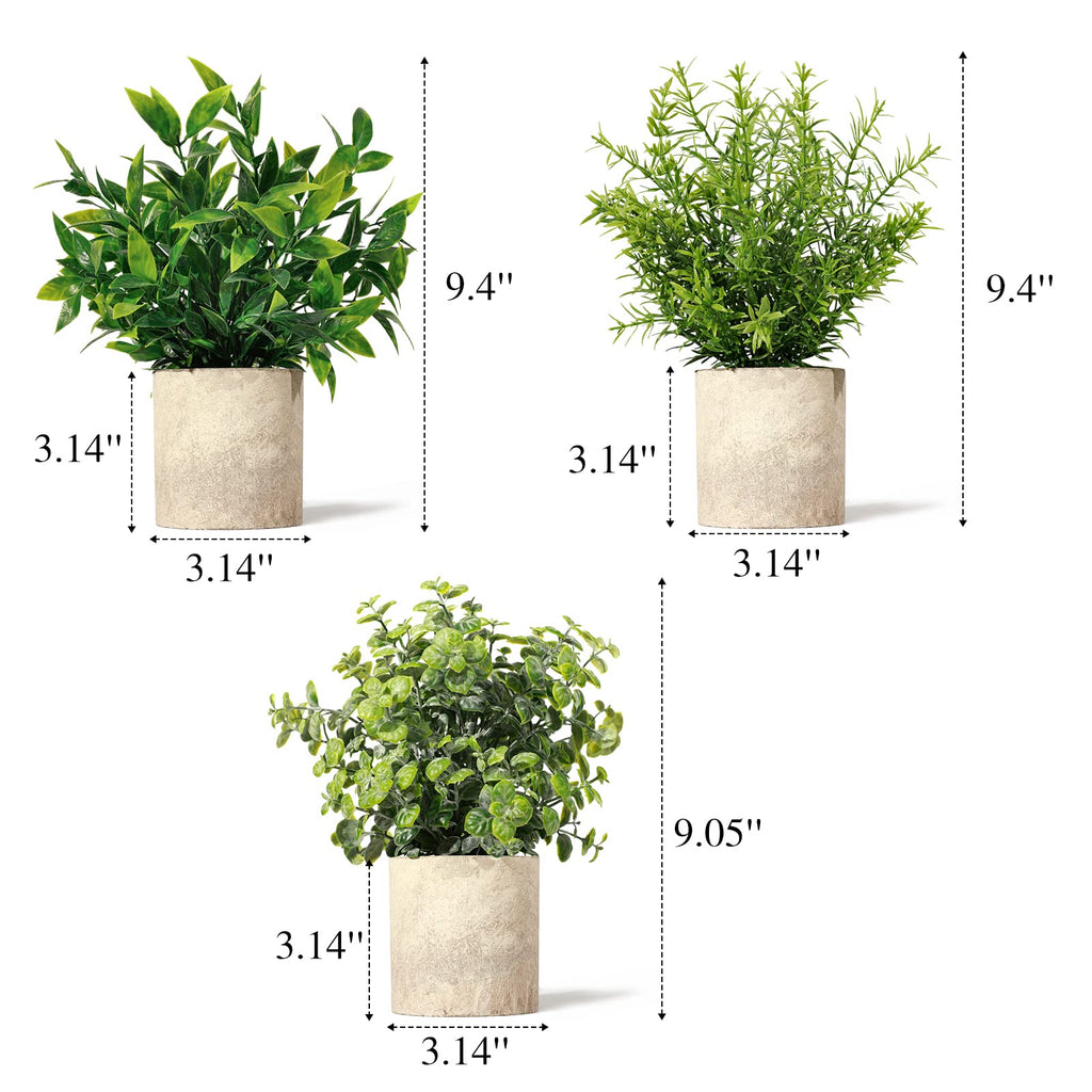 Flexoria 3-Pack Mini Hanging Plants – Faux Greenery with Macrame Hangers