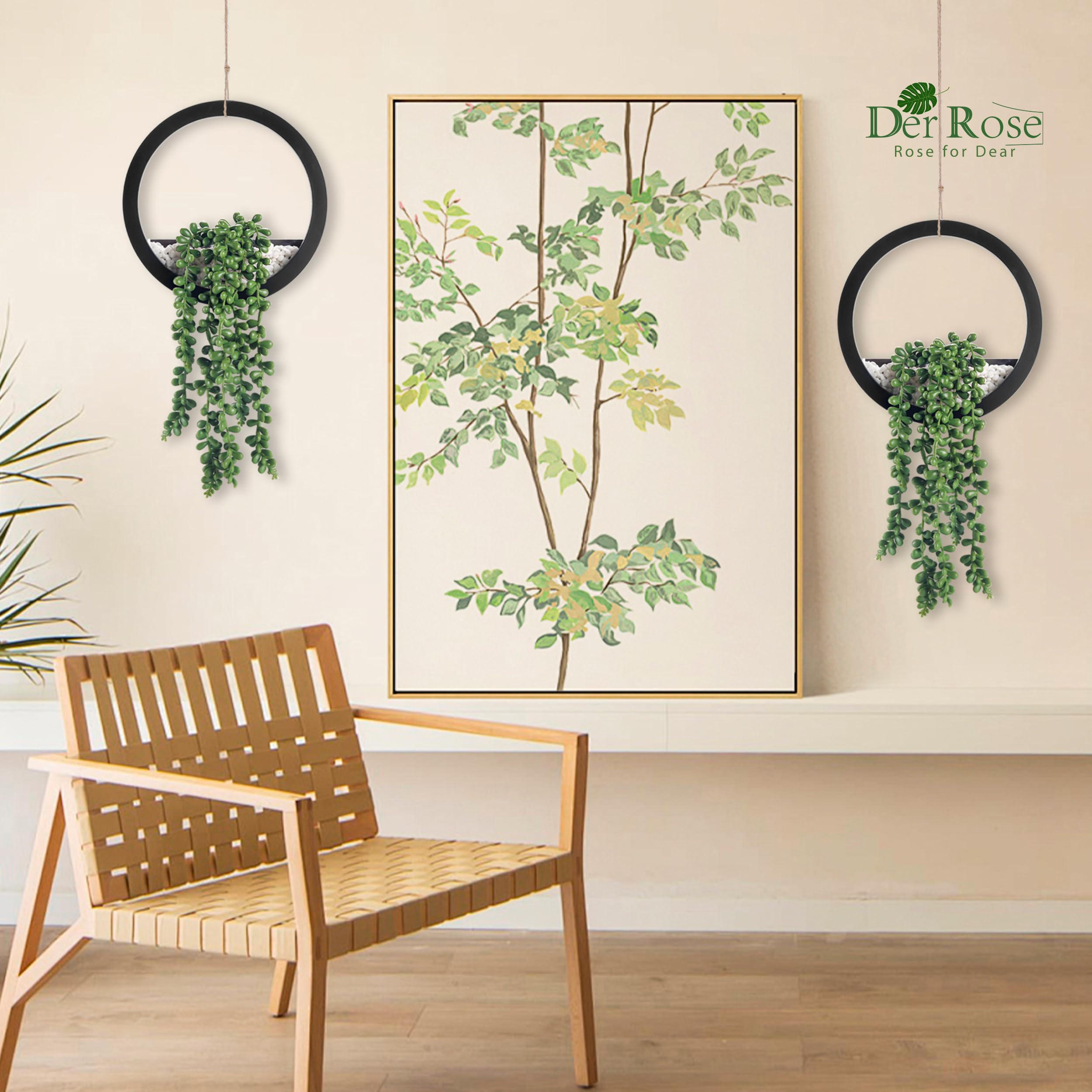 Flexoria Artificial Hanging Succulents – Boho Wall & Room Decor