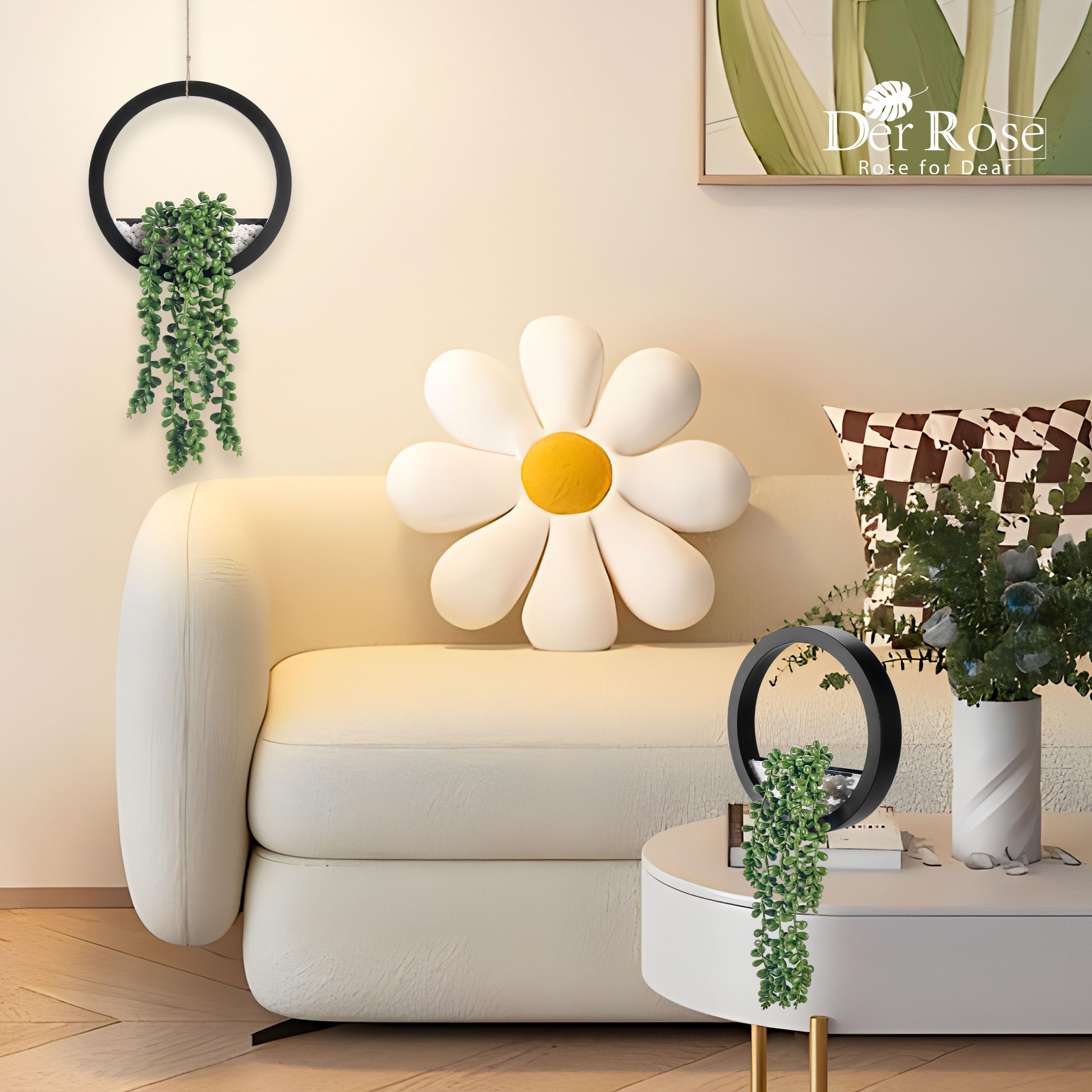 Flexoria Artificial Hanging Succulents – Boho Wall & Room Decor
