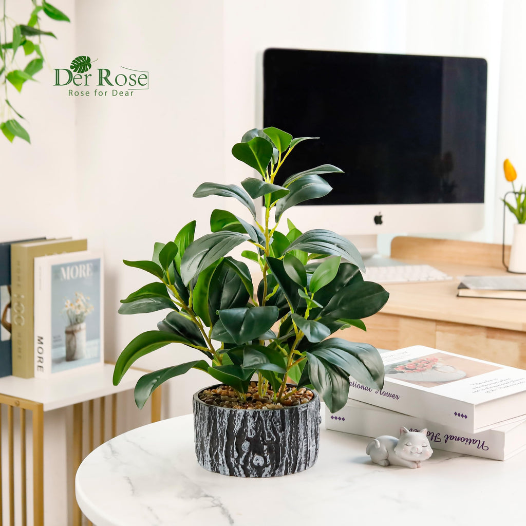 Flexoria Artificial Potted Plants – Striped Pots for Home Decor