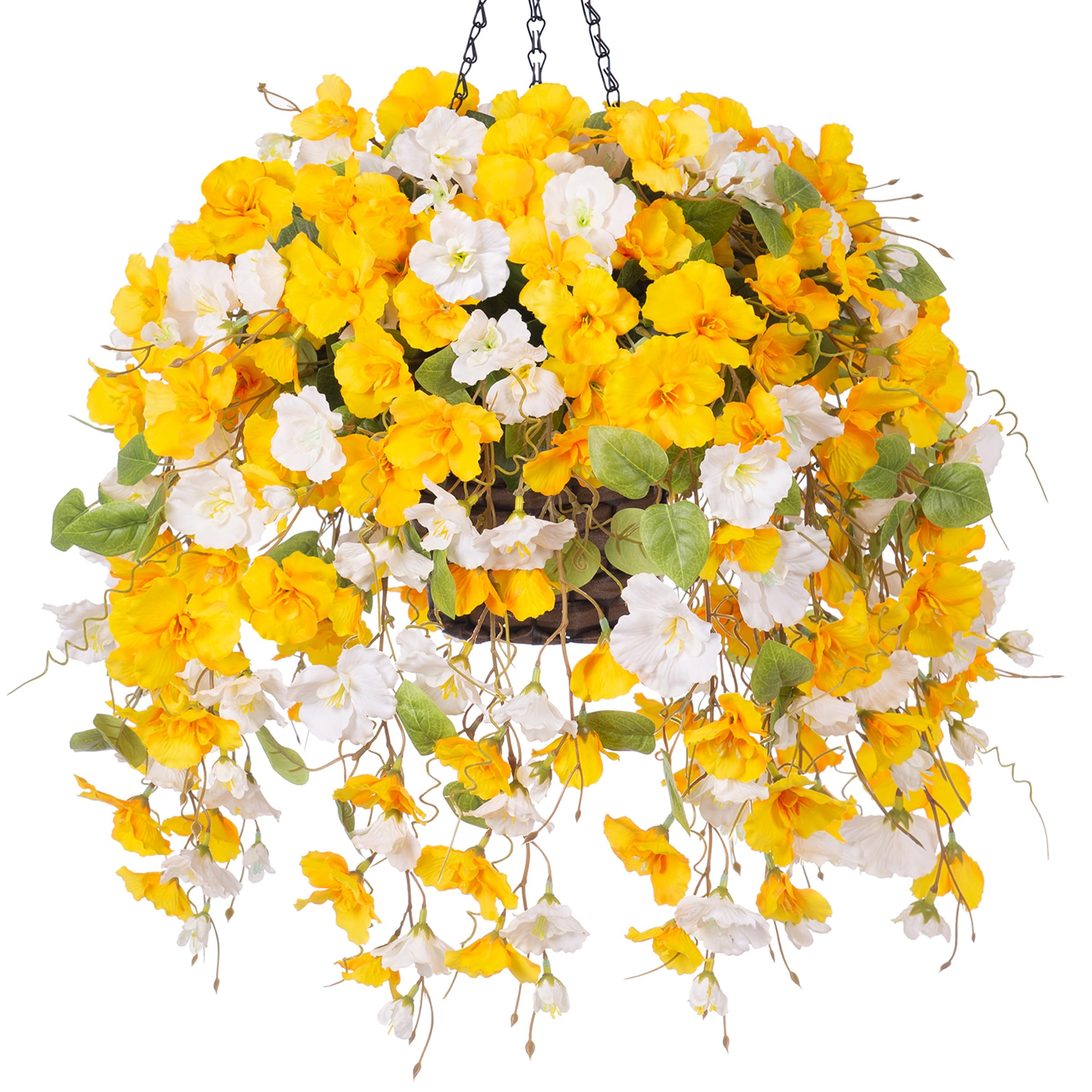 Flexoria Artificial Hanging Plants – UV Resistant Faux Flowers