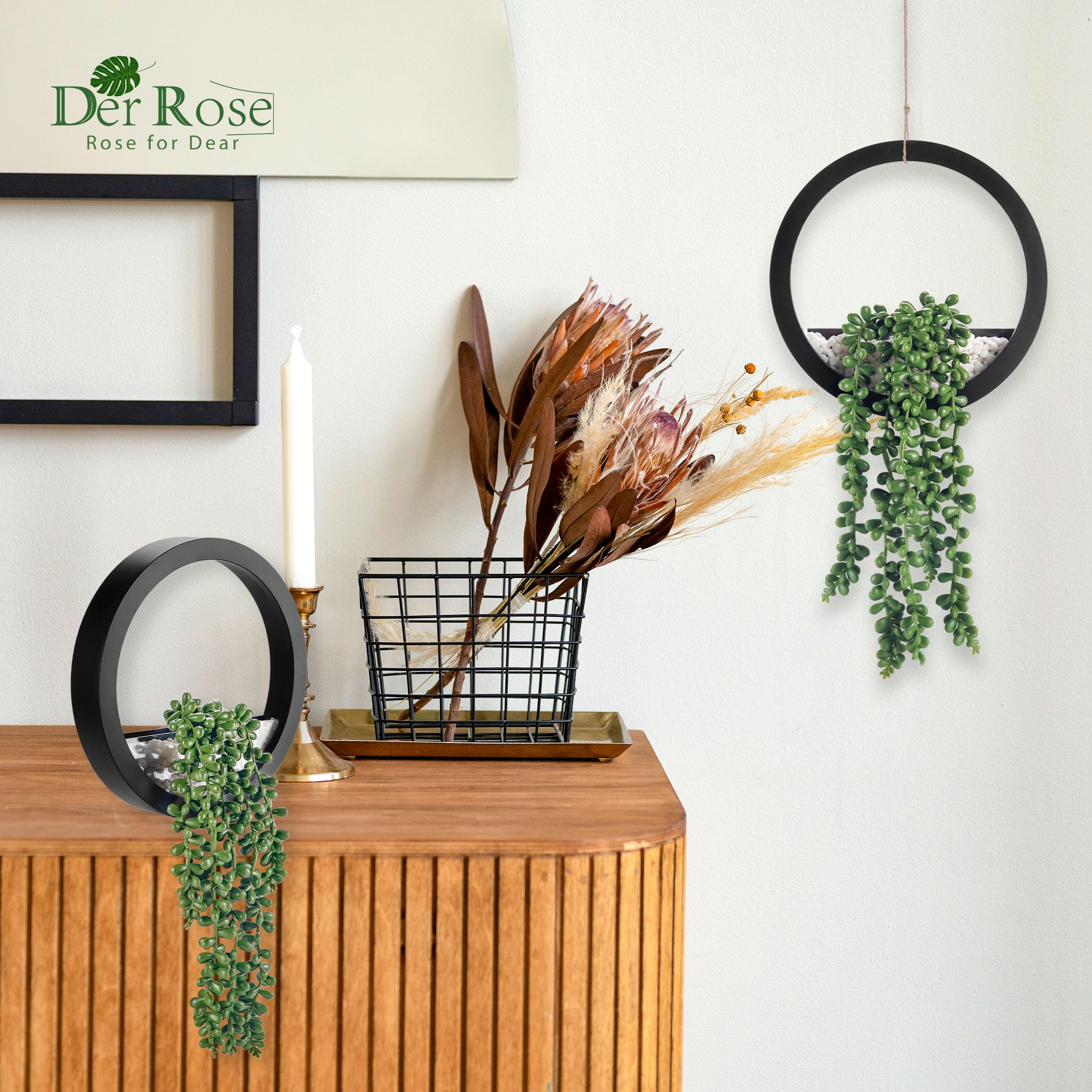 Flexoria Artificial Hanging Succulents – Boho Wall & Room Decor