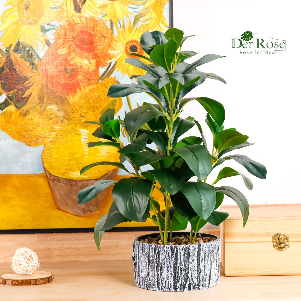 Flexoria Artificial Potted Plants – Striped Pots for Home Decor